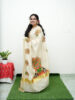 Elegant Kerala Handloom Saree with Kathakali Motif - OMSA1003